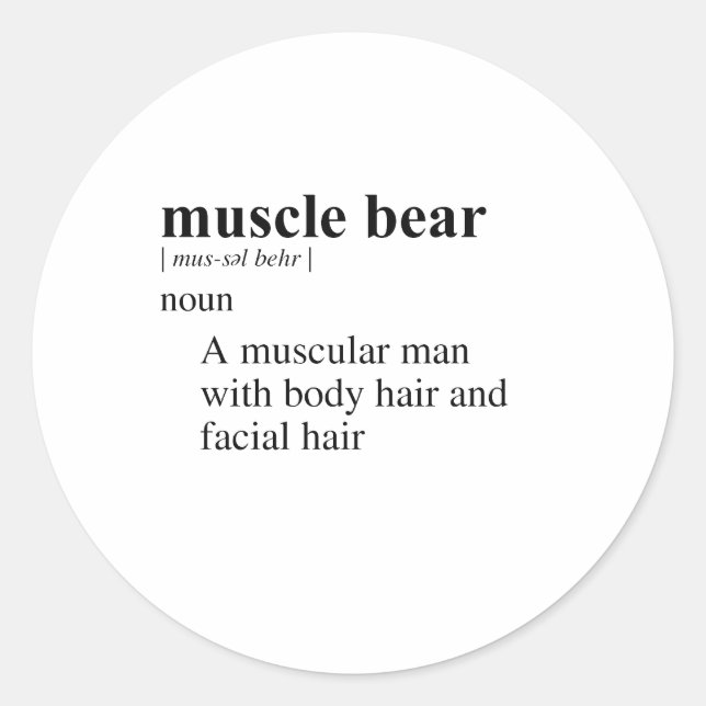 MUSCLE BEAR CLASSIC ROUND STICKER (Front)