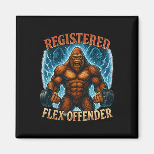 Muscle Bigfoot Registered Flex Offender Funny Gym  Magnet