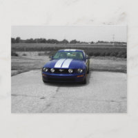 Muscle car Blue Postcard