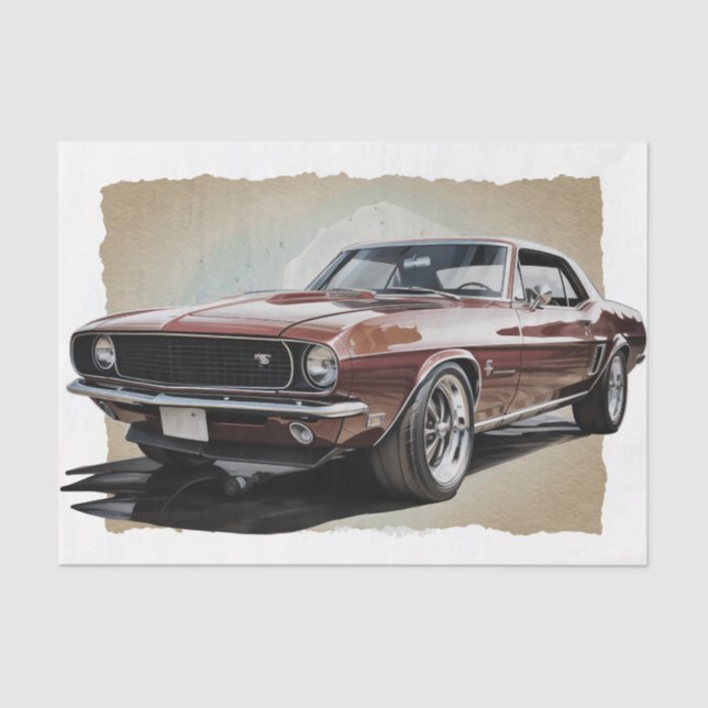 Muscle Car Decoupage Tissue Paper (Front)