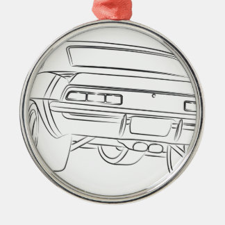 Muscle car drawing metal ornament