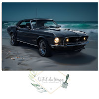 Muscle Car- Mustang- on The Beach Decoupage