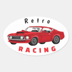 Muscle car oval sticker