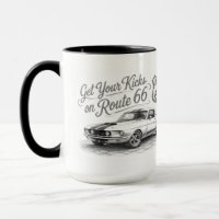Muscle Car Route 66 Coffee Mug