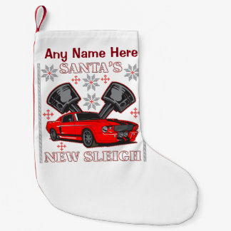 Muscle Car Santa's New Sleigh Ugly Holiday Sweater Small Christmas Stocking