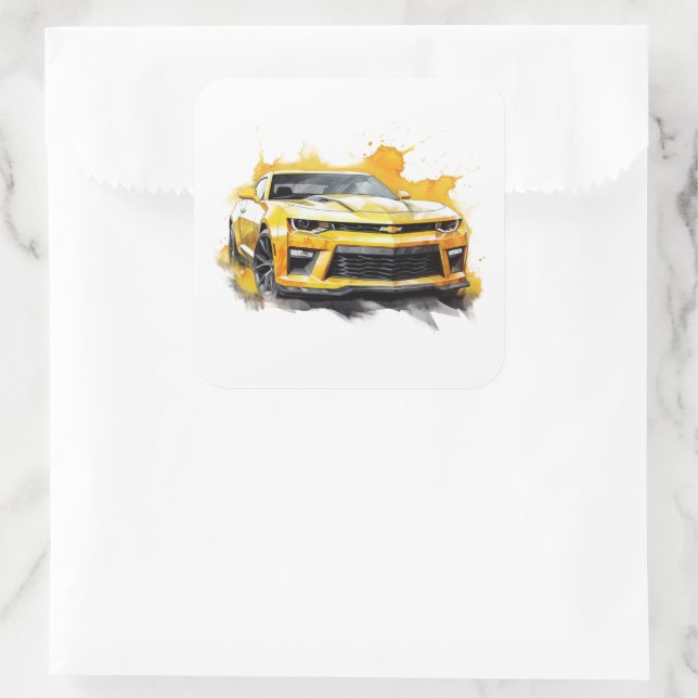 Muscle Car Square Sticker (Bag)