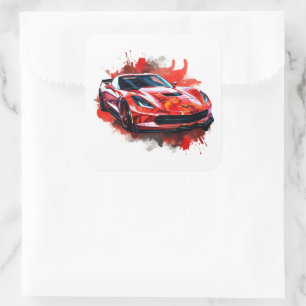 Muscle Car Square Sticker