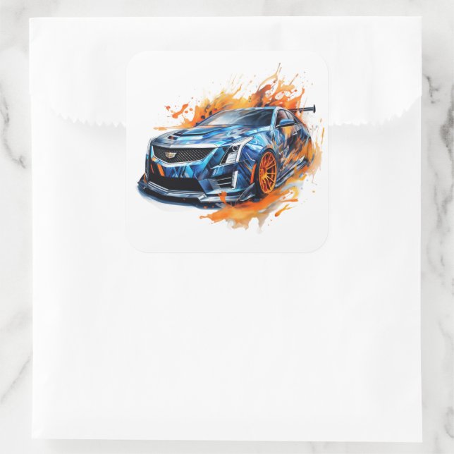 Muscle Car Square Sticker (Bag)