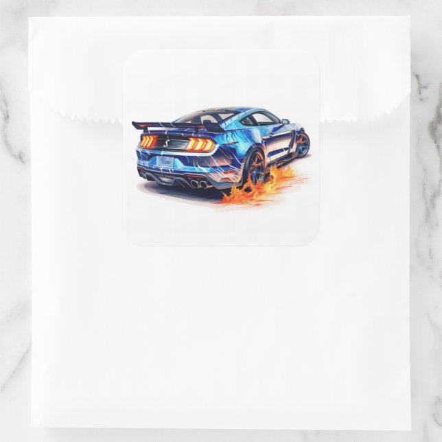 Muscle Car Square Sticker (Bag)