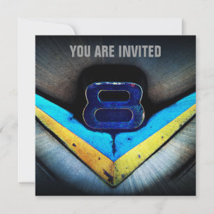 Muscle Car V8 Power and Chrome Invitation