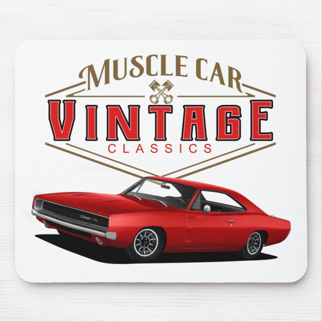 Muscle Car Vintage Charger Mouse Pad (Front)