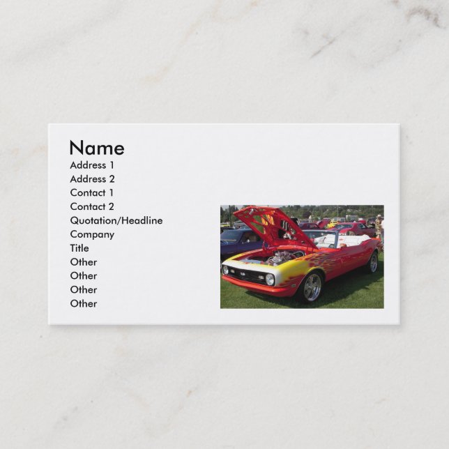 Muscle Cars Business Card (Front)