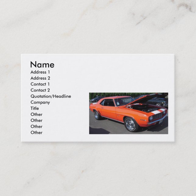 Muscle Cars Business Card (Front)