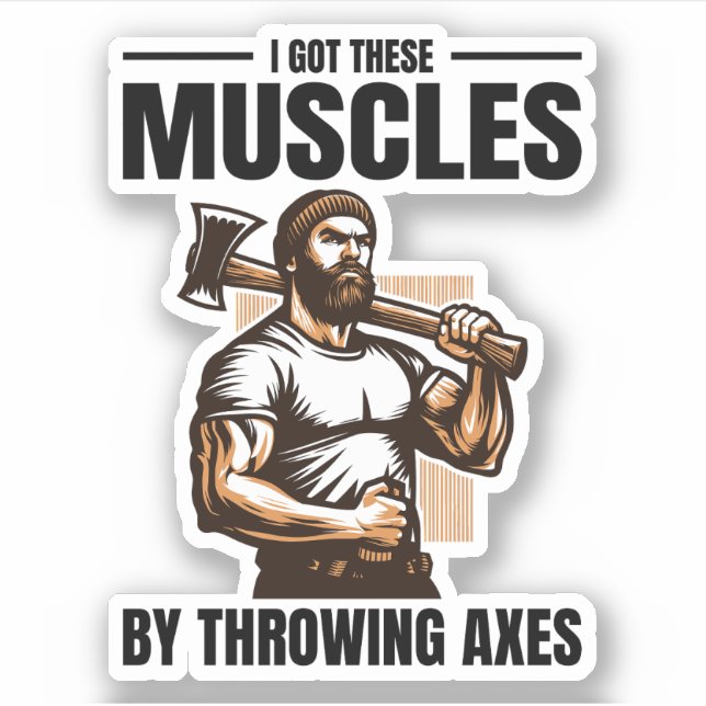 Muscle-Forged Mastery: Lumberjack's Axe Throwing (Front)