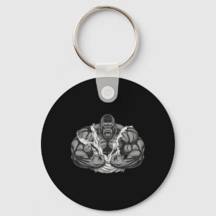 Muscle Gorilla Fitness Workout Gym For Lover Bodyb Keychain