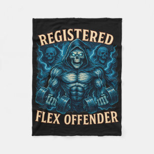 Muscle Grim Reaper Registered Flex Offender Funny  Fleece Blanket