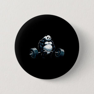 Muscle Gym Panda Bodybuilder Weightlifting Motivat 2 Inch Round Button