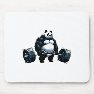 Muscle Gym Panda Bodybuilder Weightlifting Motivat Mouse Pad