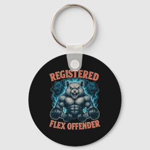 Muscle Hamster Registered Flex Offender Funny Gym Keychain