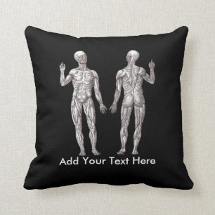 Muscle Men - Anatomy of the Human Muscular System Throw Pillow