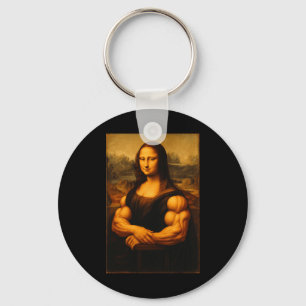 Muscle Mona Lisa Bodybuilder Weightlifting Gym And Keychain
