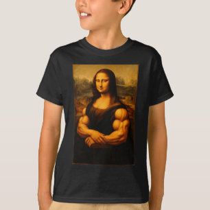Muscle Mona Lisa Bodybuilder Weightlifting Gym And T-Shirt