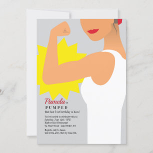 Muscle Power Birthday Party Invitation