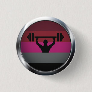 MUSCLE PRIDE MEDALLION 1 INCH ROUND BUTTON