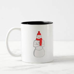 Muscle Snowman Two-Tone Coffee Mug