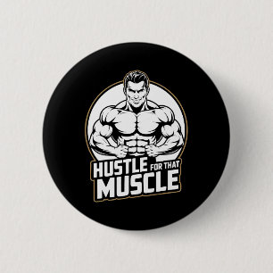 Muscle Workout Fitness Bodybuilding Weight Lifting 2 Inch Round Button