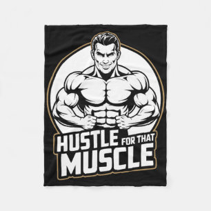 Muscle Workout Fitness Bodybuilding Weight Lifting Fleece Blanket