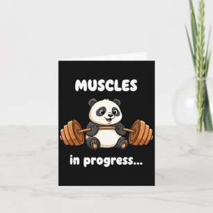 Muscles in progress funny panda fitness gym workou card
