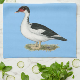 Muscovy Black Pied Duck Kitchen Towel