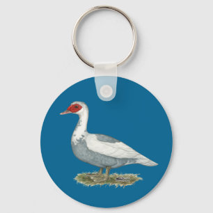 Muscovy Blue Pied Duck Keychain