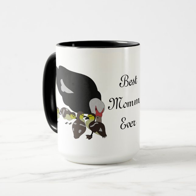 Muscovy Duck and Adorable Duckling Mug (Front Left)