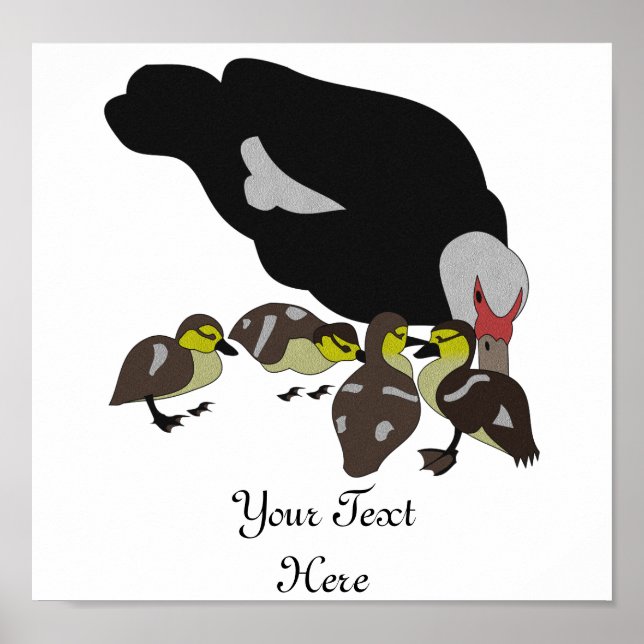 Muscovy Duck and Adorable Duckling Poster (Front)