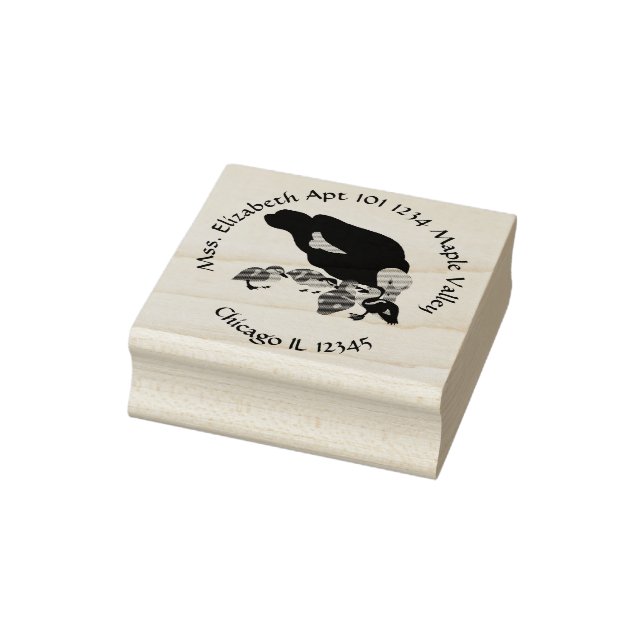 Muscovy Duck and Duckling Family Return Address Rubber Stamp (Stamp)