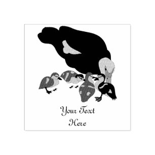 Muscovy Duck and Duckling Rubber Stamp