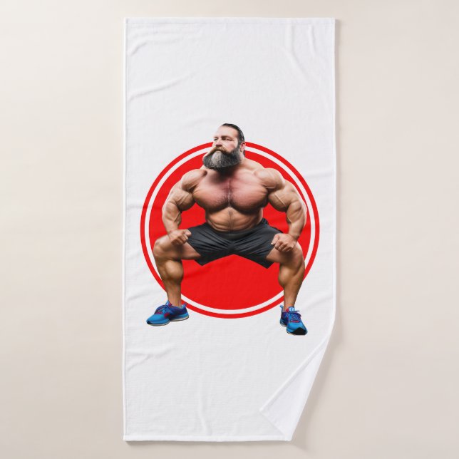 Muscular Bearded Bath Towel Set (Bath Towel)