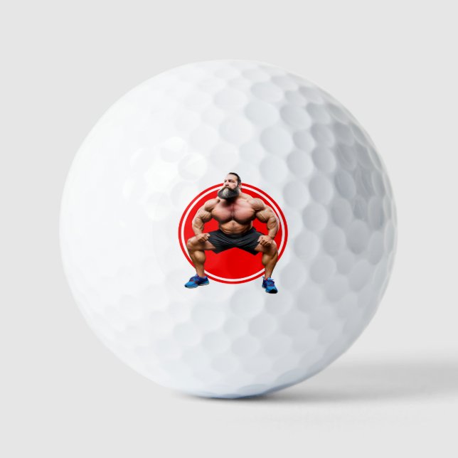 Muscular Bearded Golf Balls (Front)
