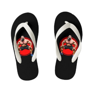 Muscular Bearded Kid's Flip Flops