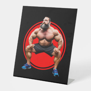 Muscular Bearded Pedestal Sign