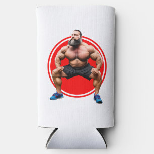 Muscular Bearded Seltzer Can Cooler