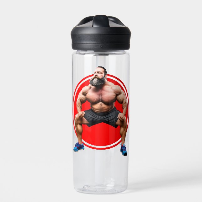 Muscular Bearded Water Bottle (Front)