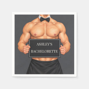 Muscular Butler Bachelorette Party Napkins
