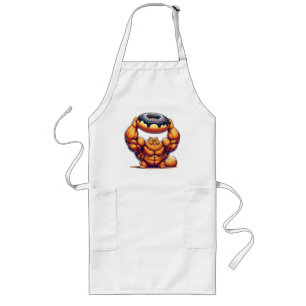 Muscular Cat Lifting Doughnut Long Apron