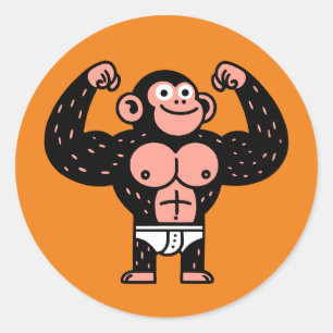 Muscular Classic Round Sticker