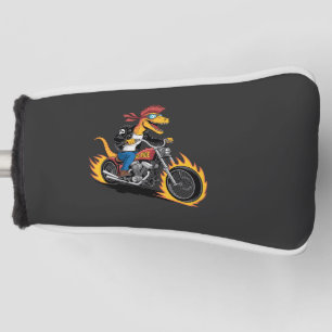 Muscular Dinosaur Punk Rock Raptor Chopper Rider Golf Head Cover