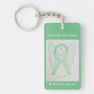 Muscular Dystrophy Awareness Lime Ribbon Keychain