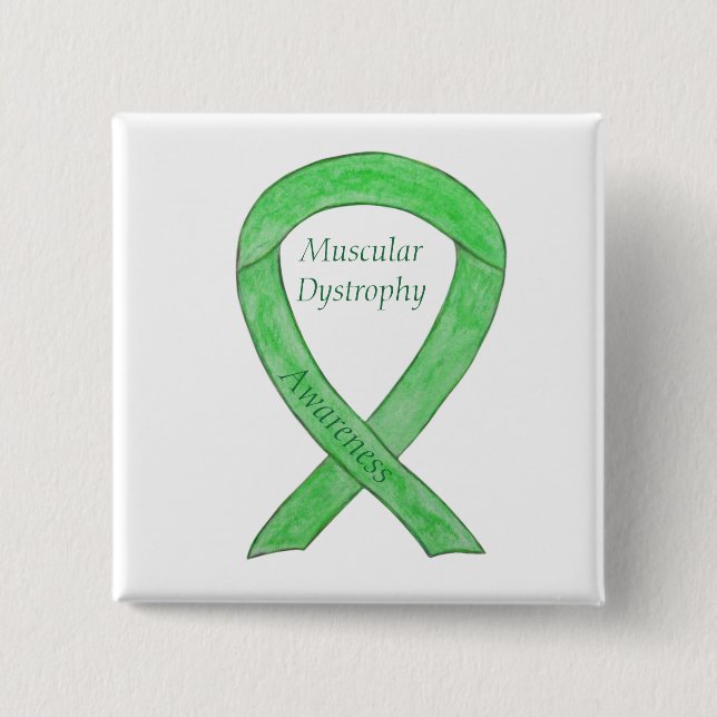 Muscular Dystrophy Awareness Lime Ribbon Pin (Front)